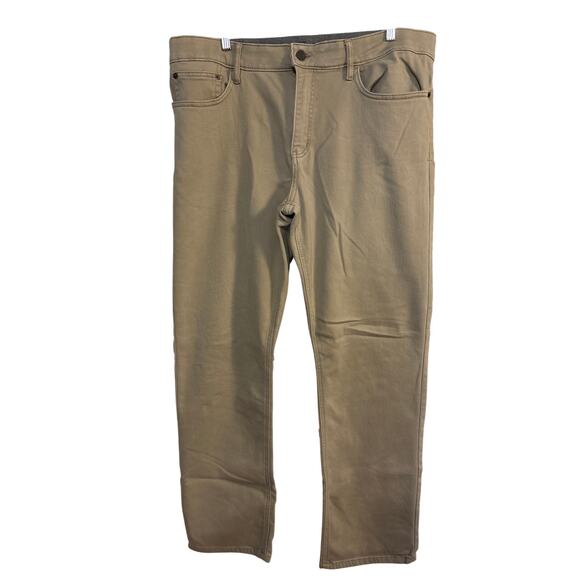 PRE-LOVED - IZOD CASUAL KHAKI FLAT FRONT SLACKS SIZE 36X34 - Picture 1 of 5